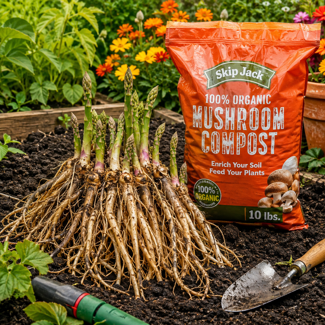 10 - Jersey Supreme, 3-Year, Asparagus Roots, For Sale, Premium, Asparagus Crowns Planting $8.75 ea.