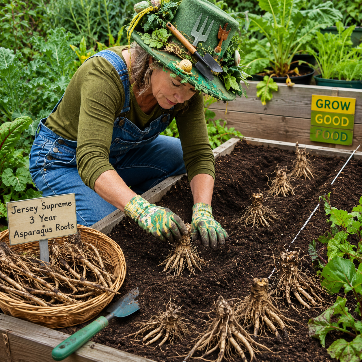 20 Jersey Giant 3 - Year Asparagus Roots for Sale – Premium Asparagus Crowns Ready to Plant $8.75 ea.