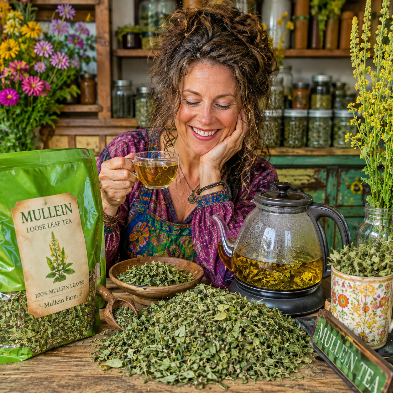 Mullein Tea Bulk —  Sifted and Chopped Premium Dried Mullein Leaves | Farm Grown in USA 16 0z